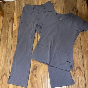 Jockey light Gray Scrub Set with Pockets